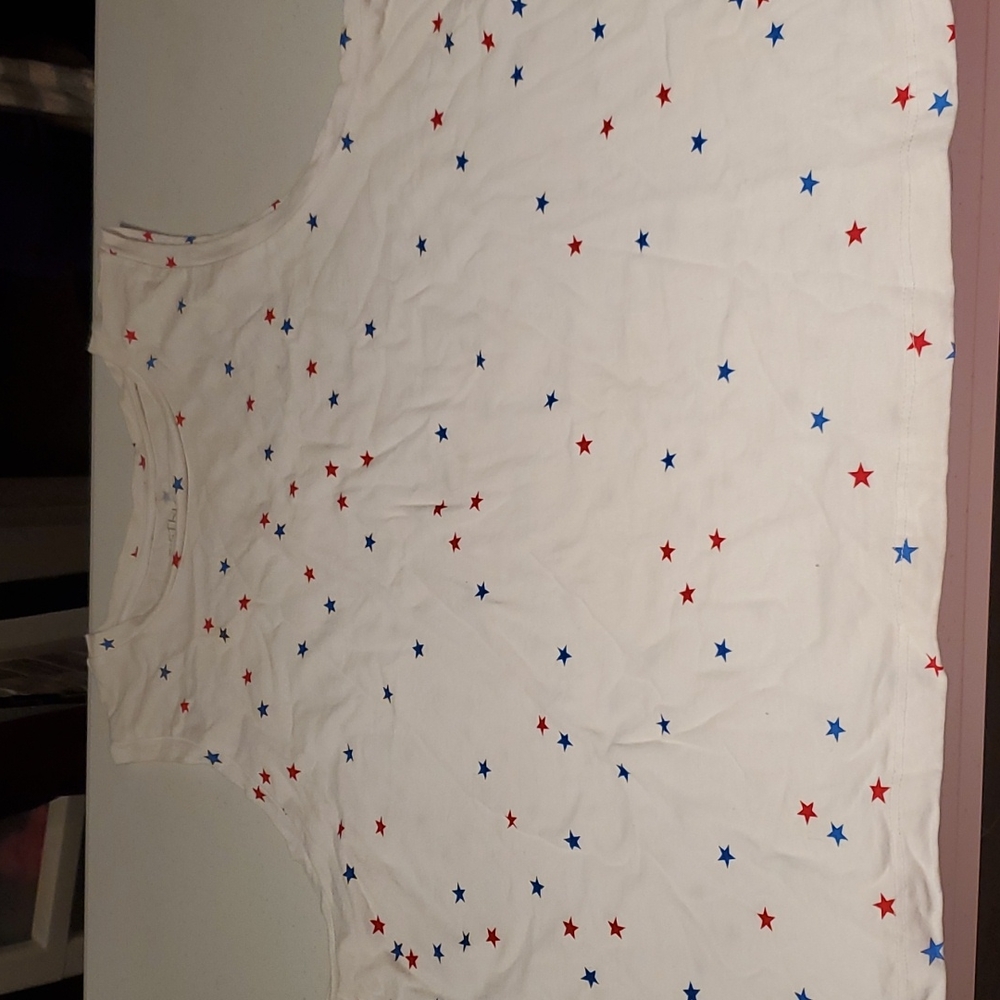 Red and Blue Star 4th of July Tank Slightly Cropped